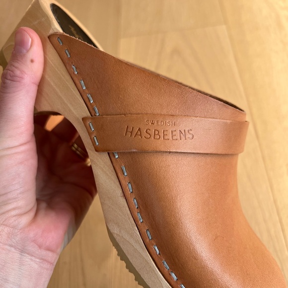 Swedish Hasbeens Leather Clogs - Picture 5 of 7